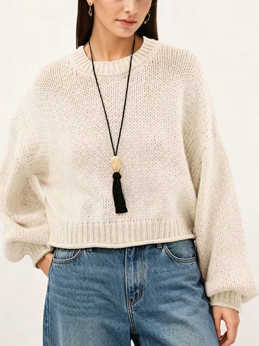 Oversized Chunky Knit Sweater - TheMomCo.