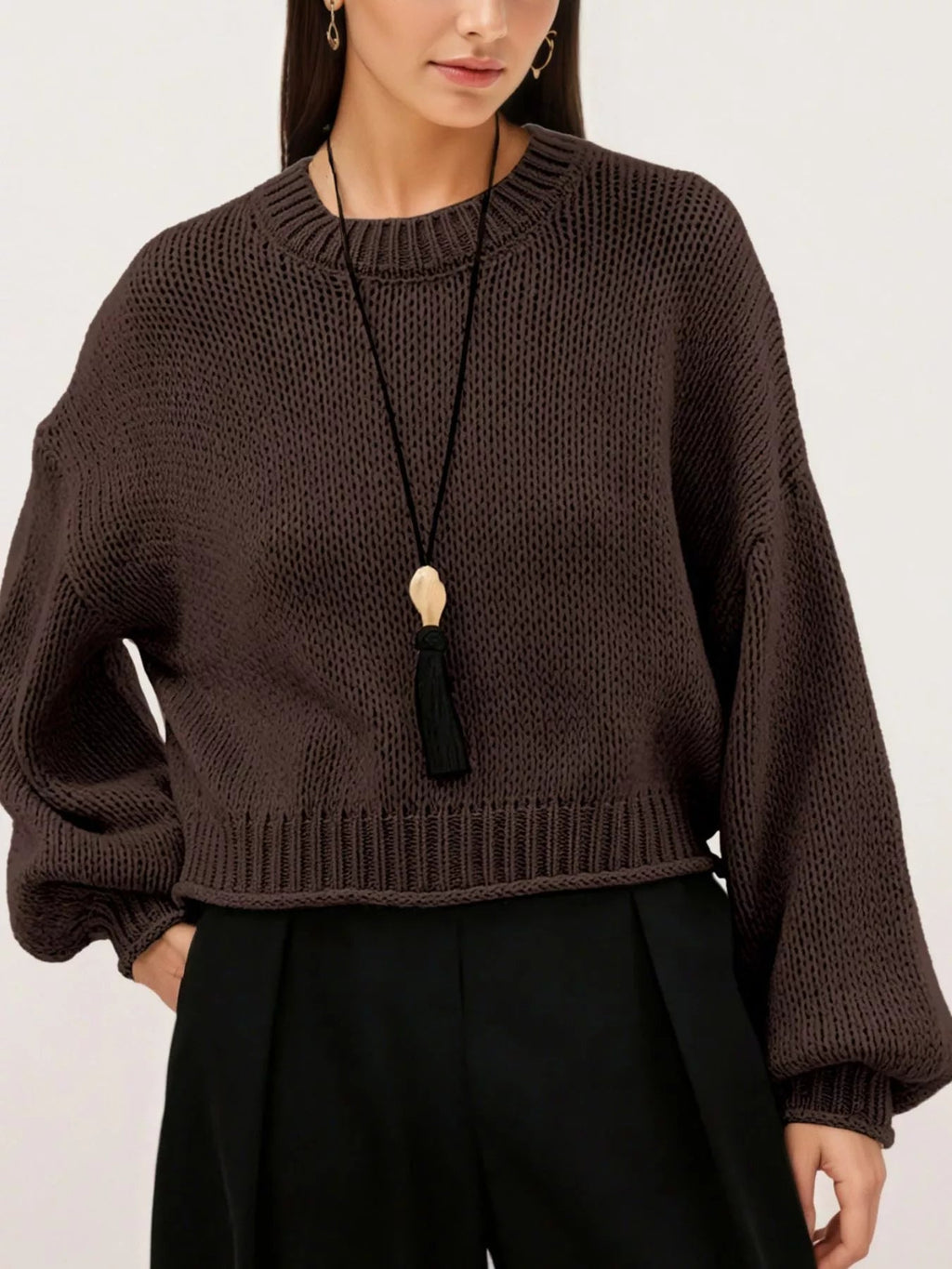 Oversized Chunky Knit Sweater - TheMomCo.
