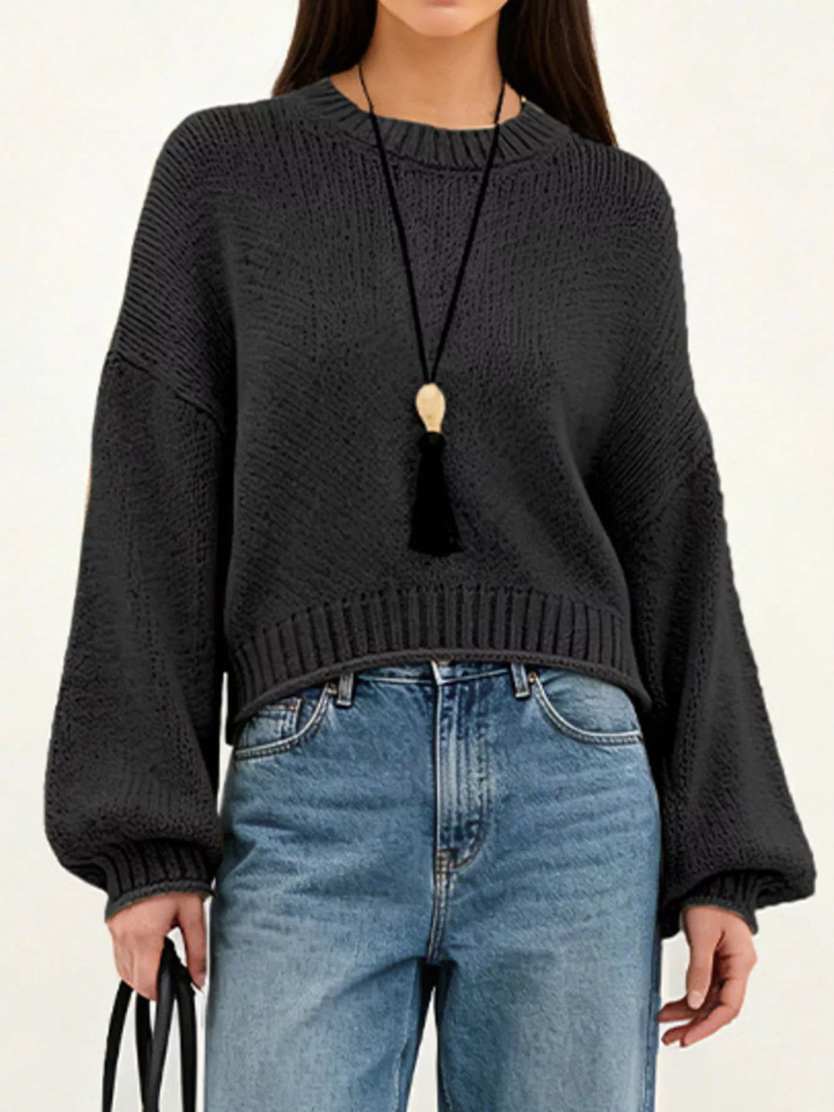 Oversized Chunky Knit Sweater - TheMomCo.