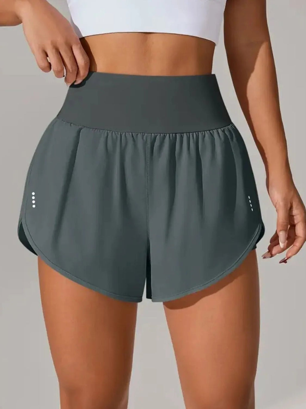 Pocketed High Waist Active Shorts - TheMomCo.