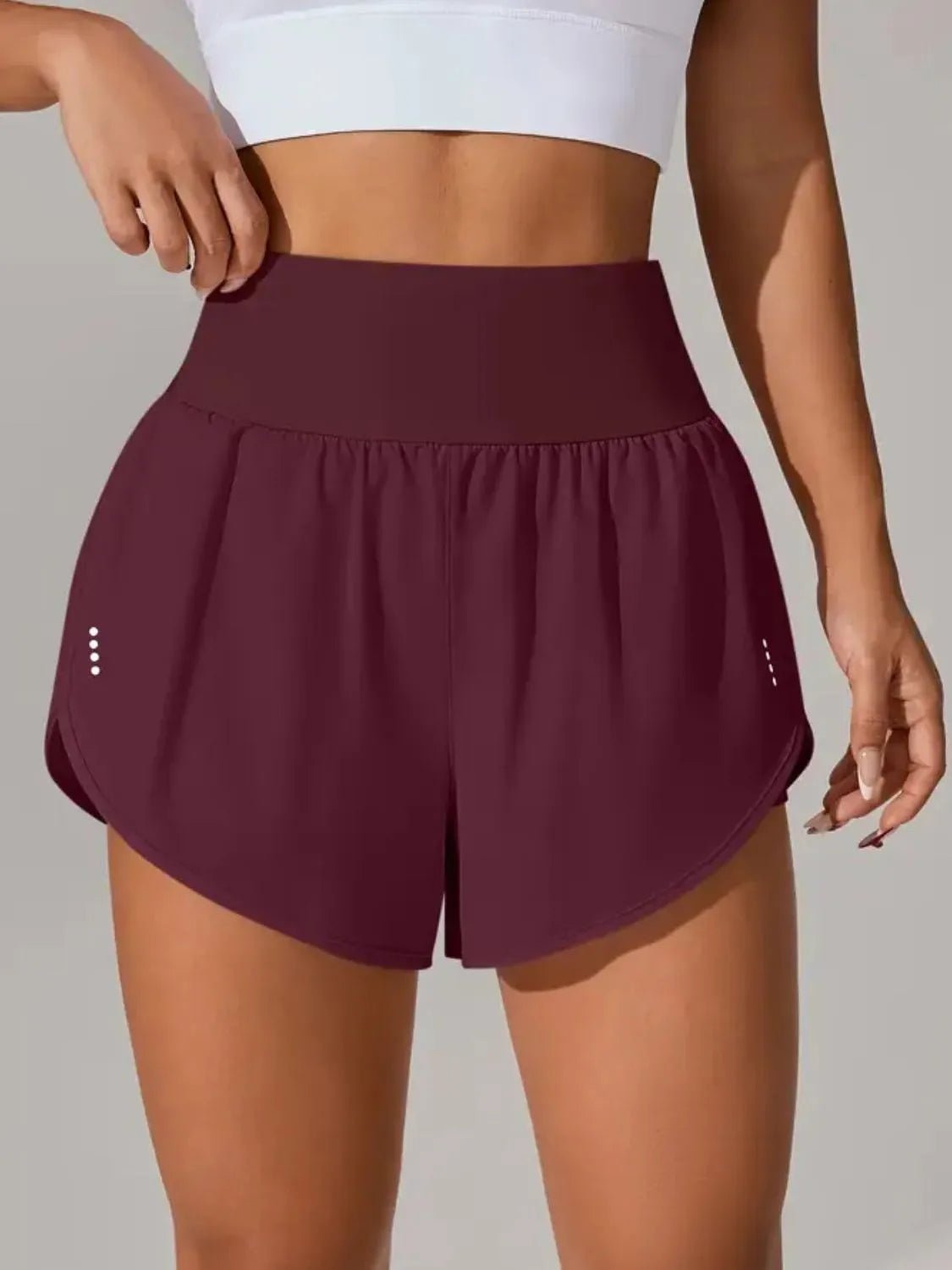 Pocketed High Waist Active Shorts - TheMomCo.
