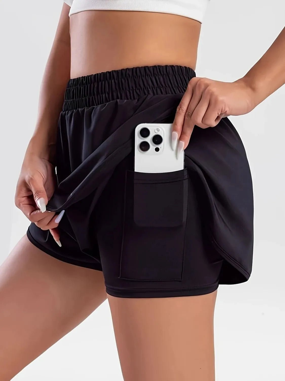 Pocketed High Waist Active Shorts - TheMomCo.