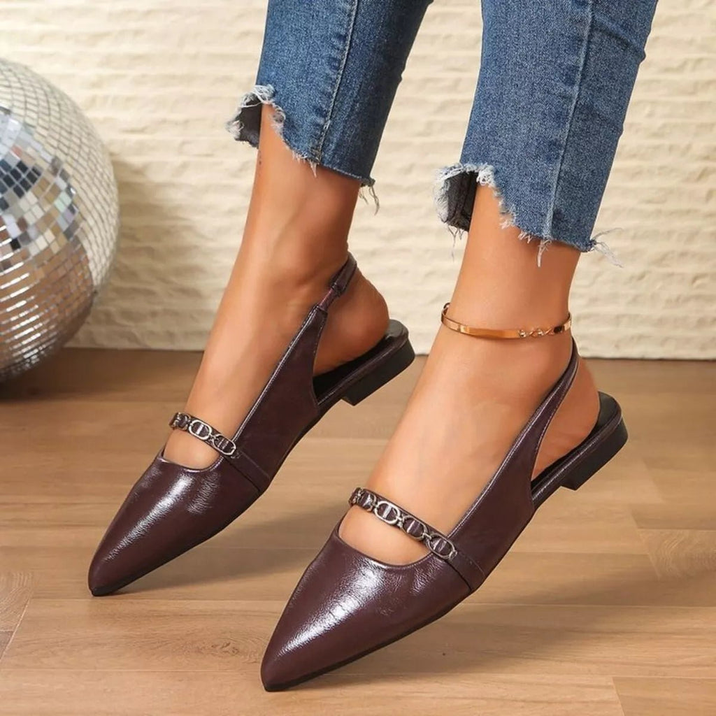 Point Toe Slingback Sandals - TheMomCo.