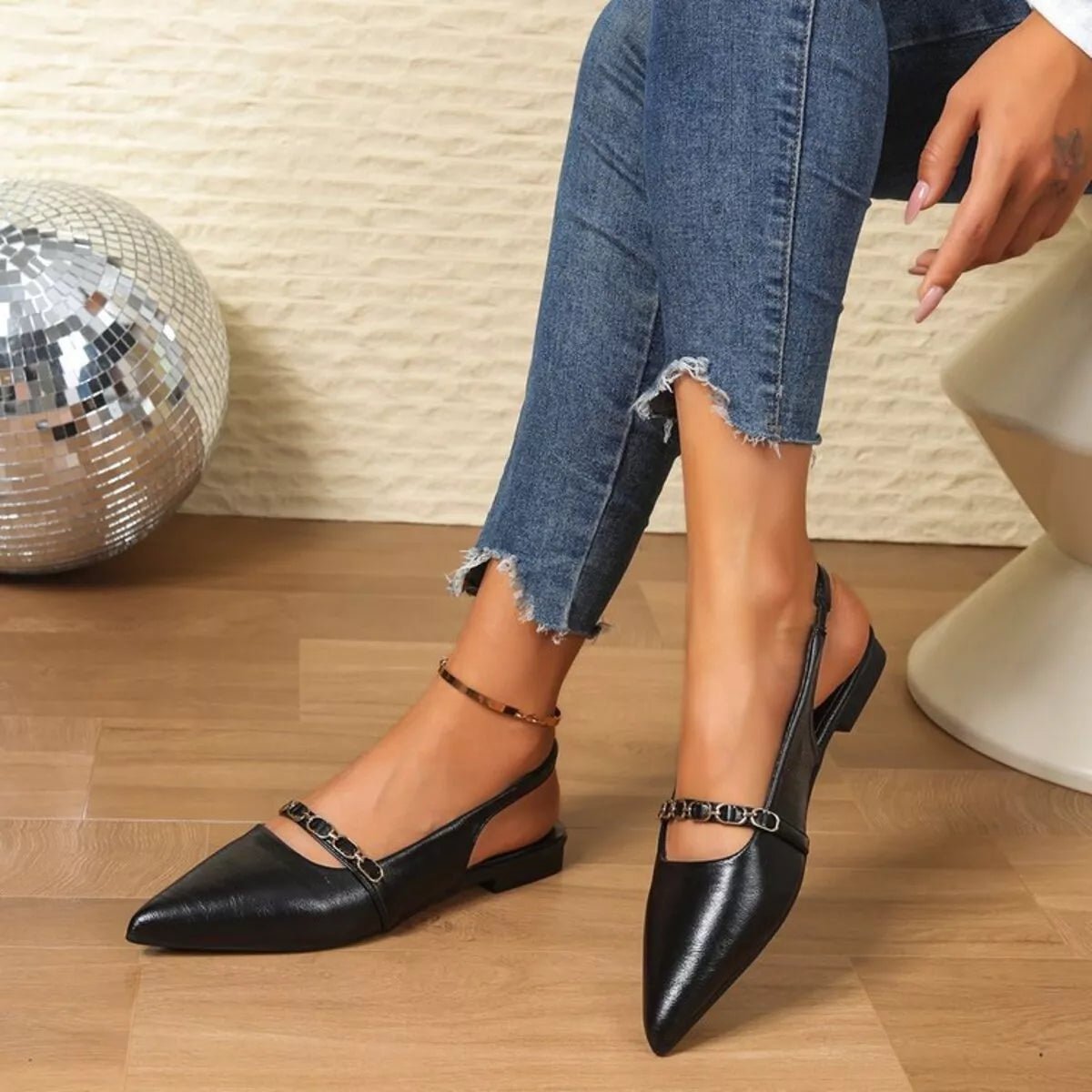 Point Toe Slingback Sandals - TheMomCo.
