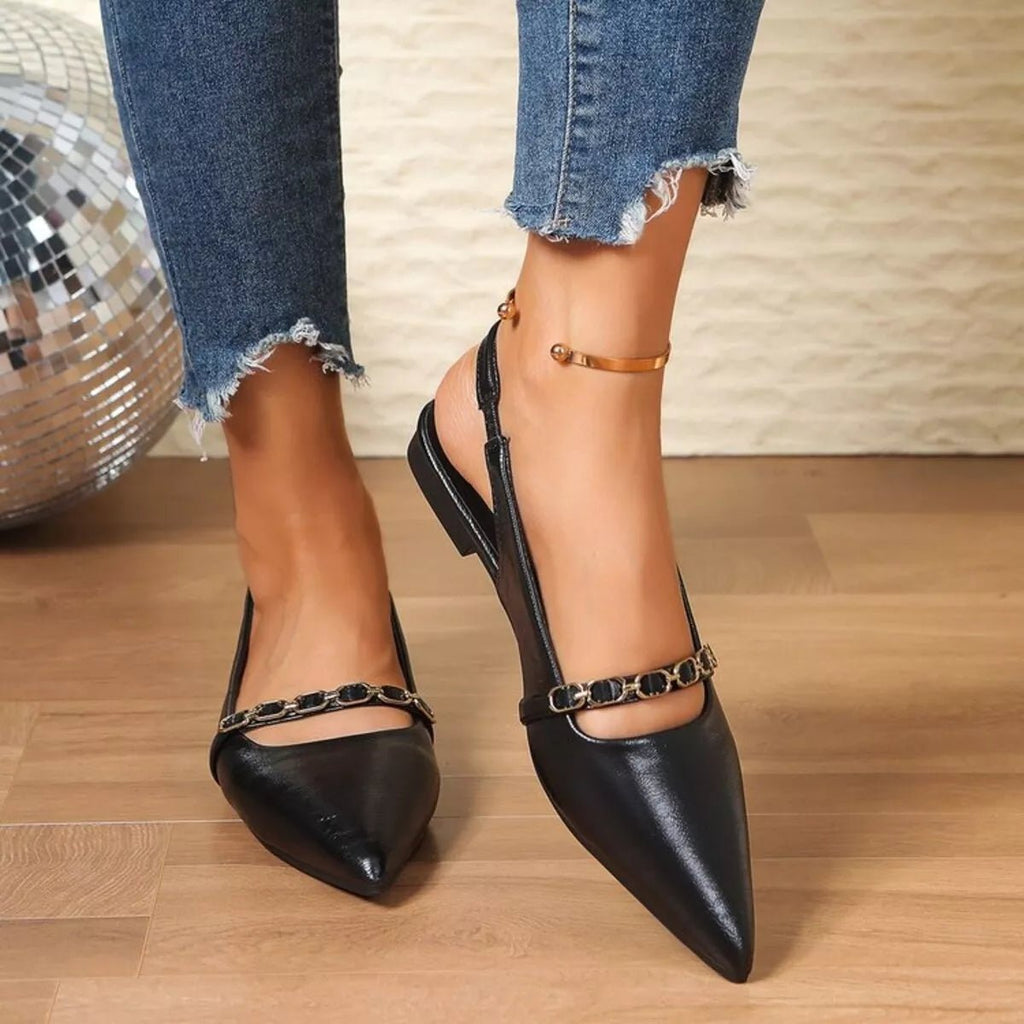 Point Toe Slingback Sandals - TheMomCo.
