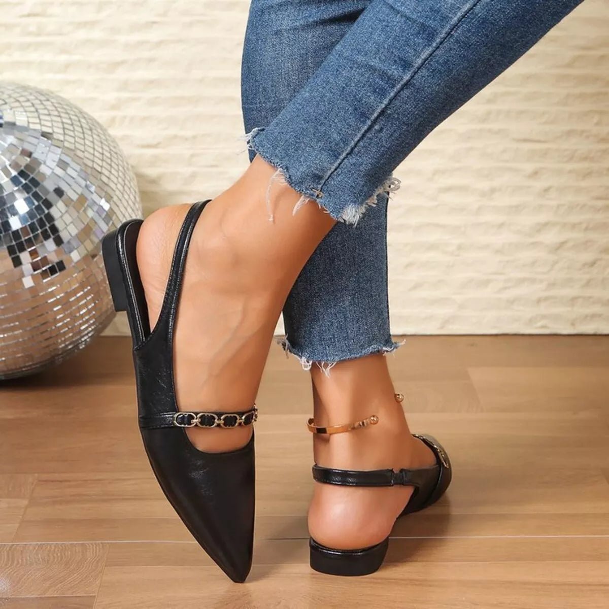 Point Toe Slingback Sandals - TheMomCo.