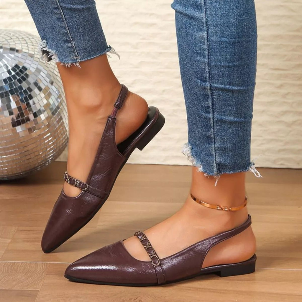 Point Toe Slingback Sandals - TheMomCo.