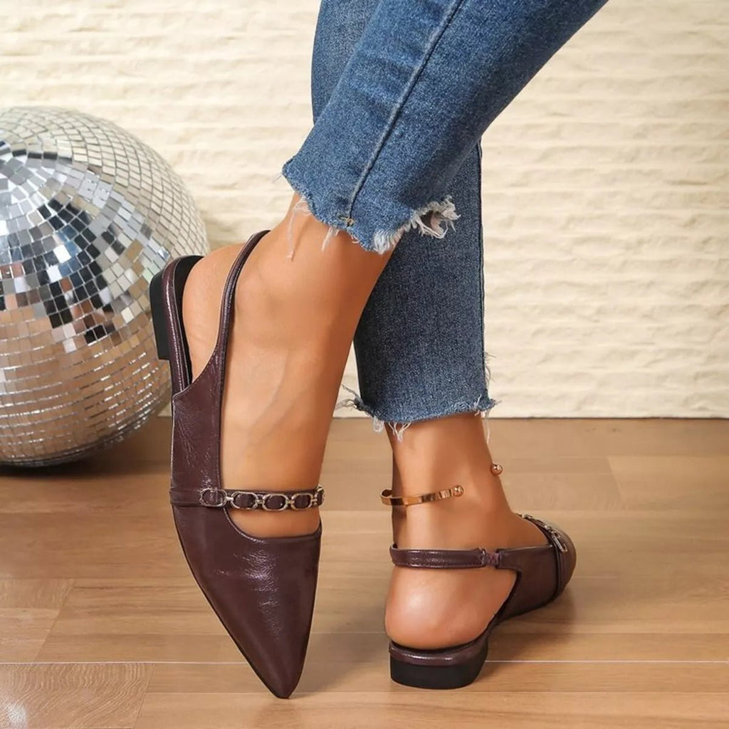 Point Toe Slingback Sandals - TheMomCo.