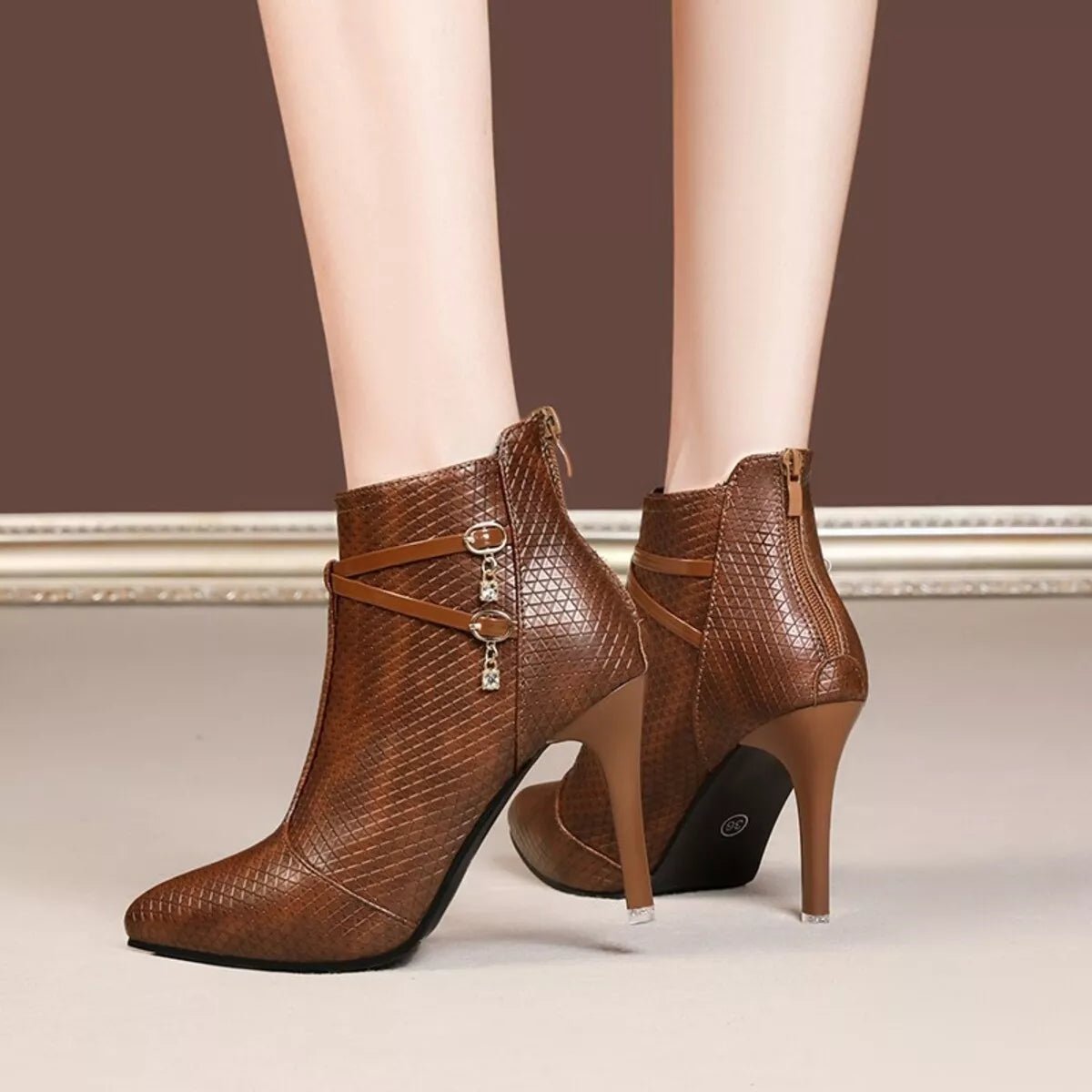 Pointed-Toe Stiletto Ankle Boots - TheMomCo.