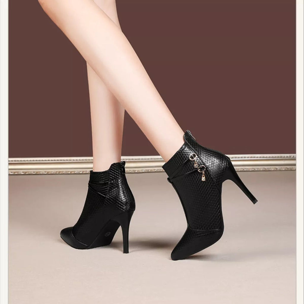 Pointed-Toe Stiletto Ankle Boots - TheMomCo.