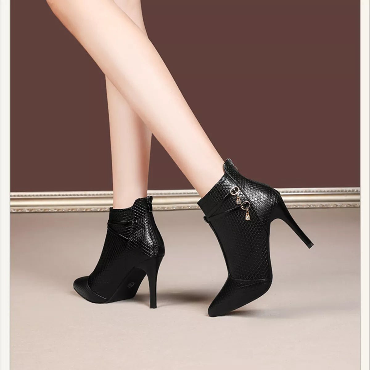 Pointed-Toe Stiletto Ankle Boots - TheMomCo.