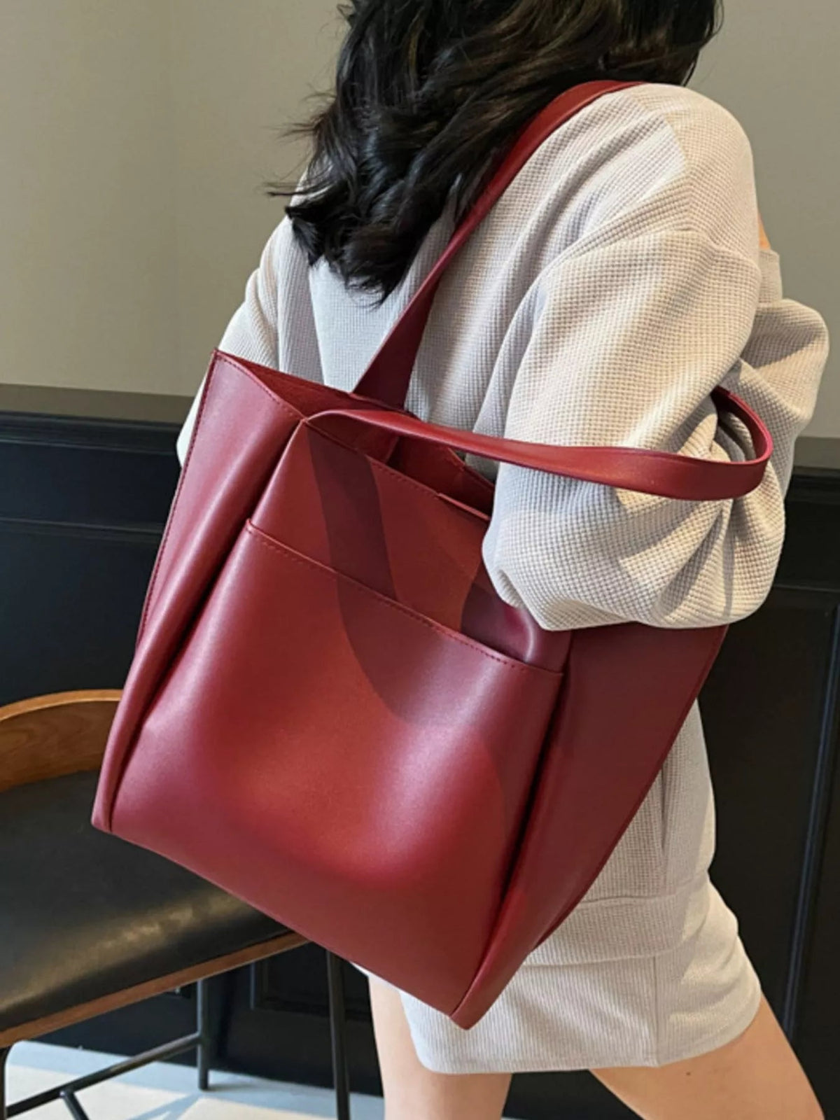PU Leather Shoulder Bag - TheMomCo.