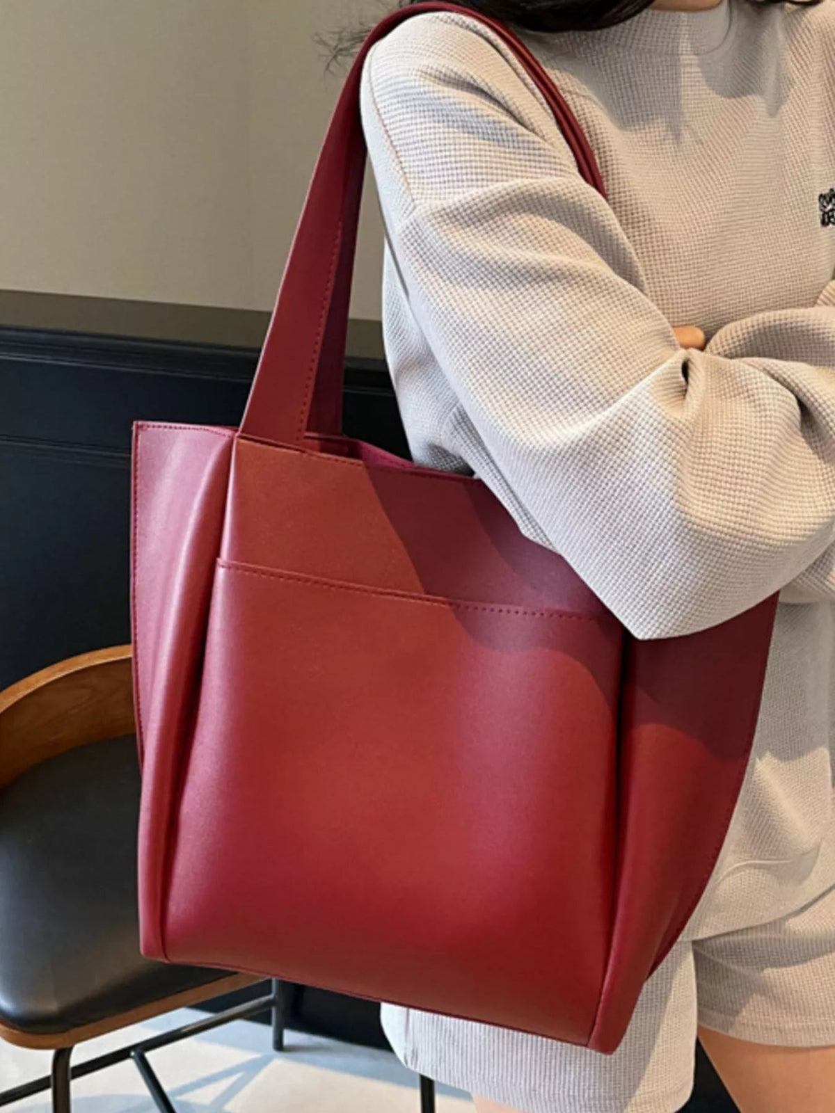 PU Leather Shoulder Bag - TheMomCo.