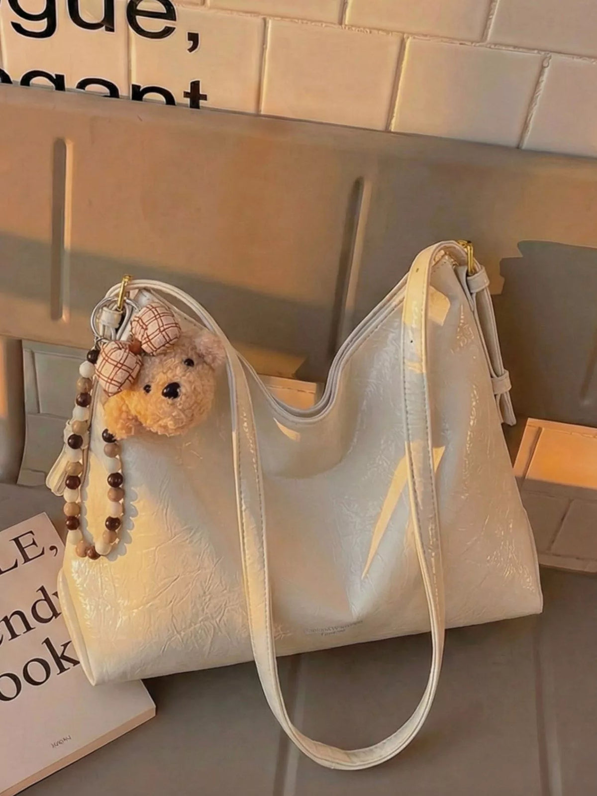 PU Leather Shoulder Bag - TheMomCo.