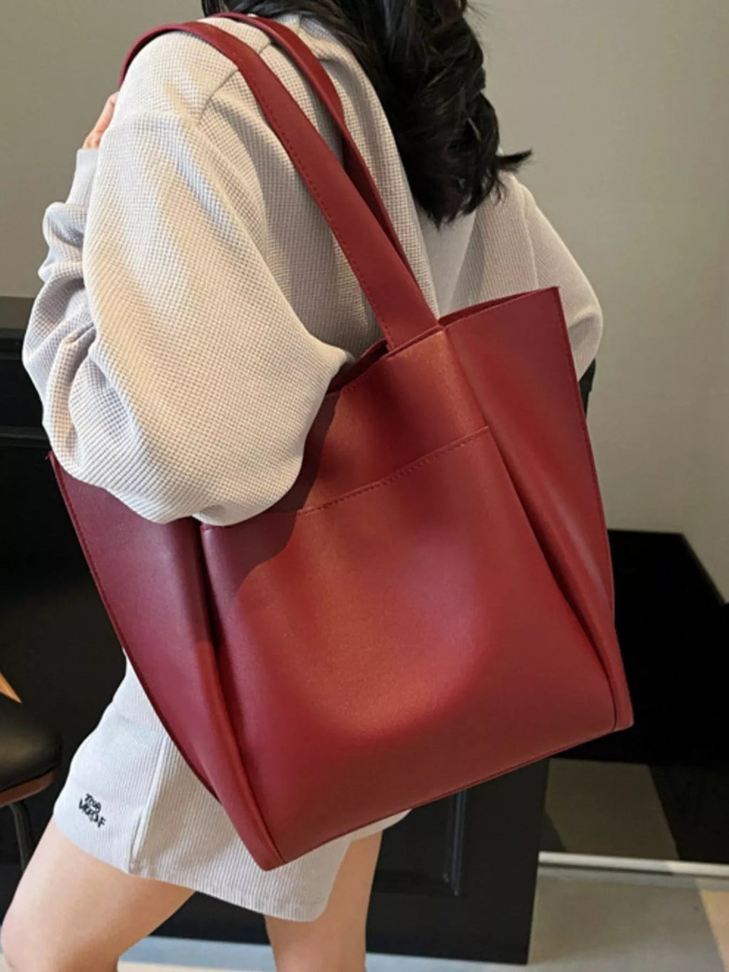 PU Leather Shoulder Bag - TheMomCo.