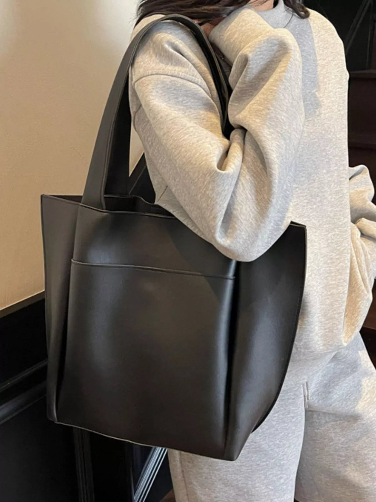 PU Leather Shoulder Bag - TheMomCo.