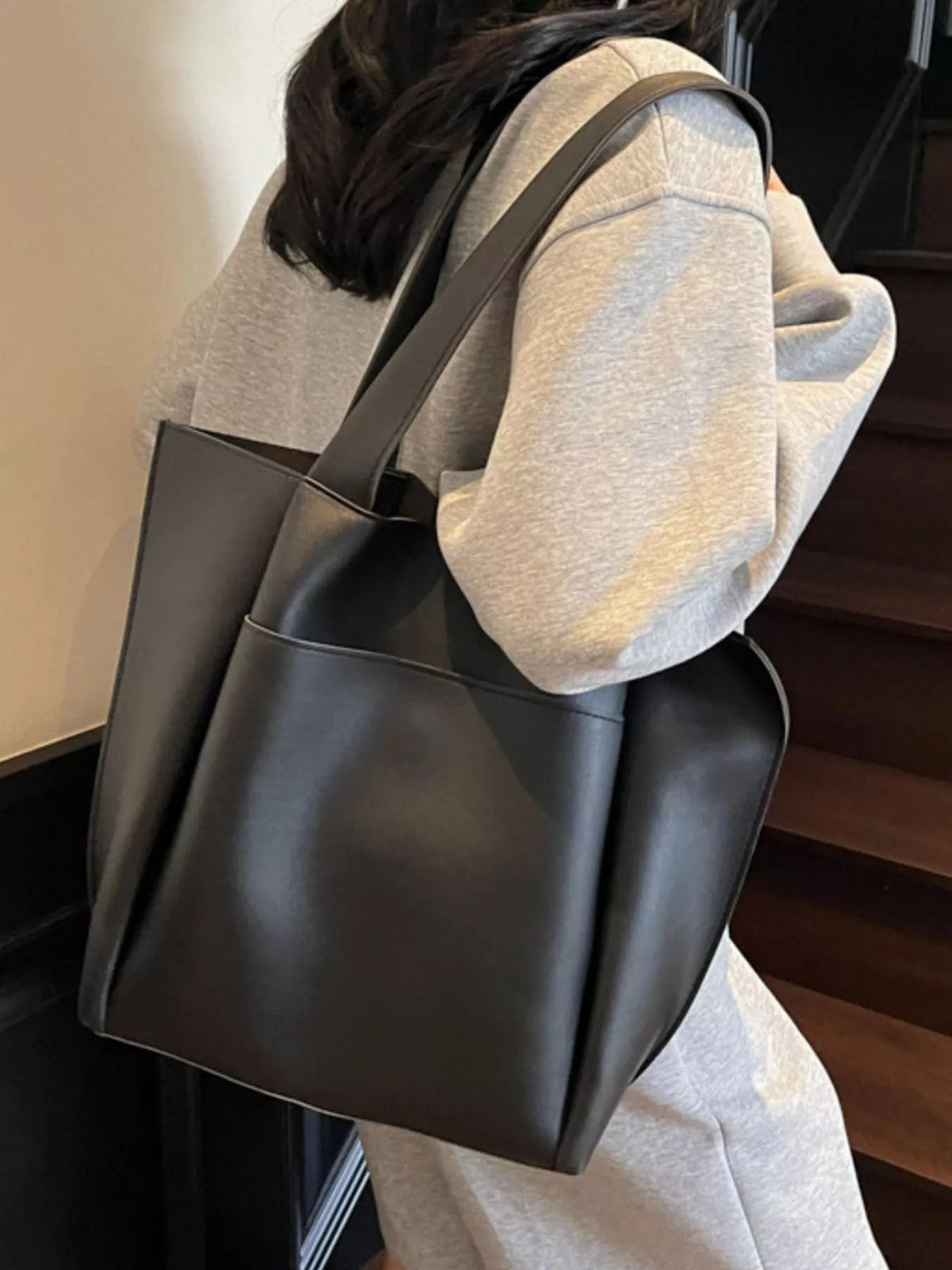 PU Leather Shoulder Bag - TheMomCo.