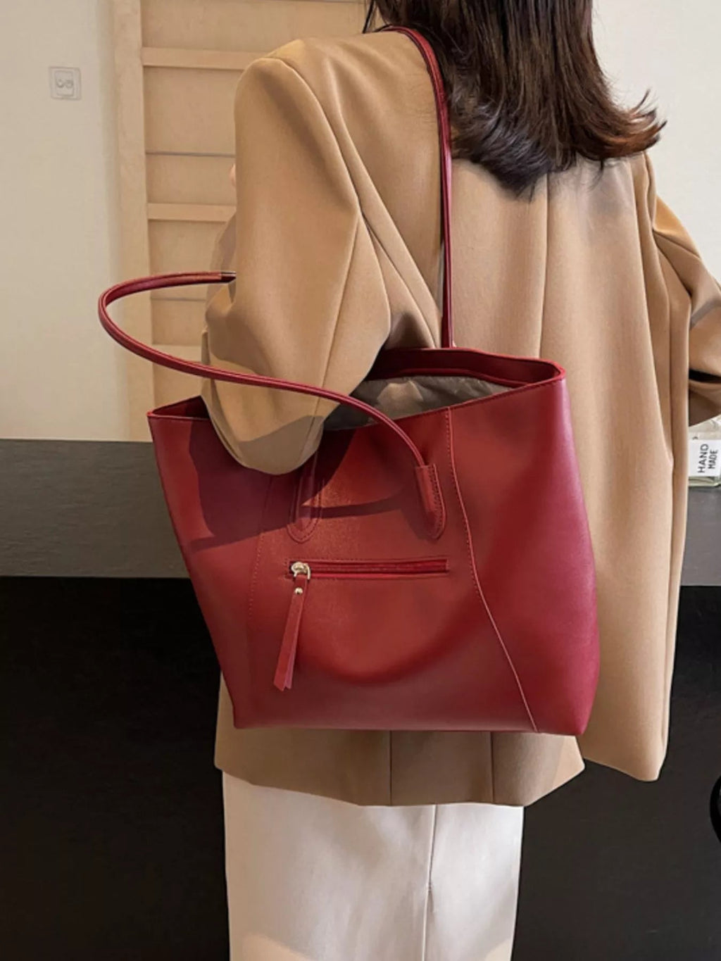 PU Leather Tote Bag - TheMomCo.