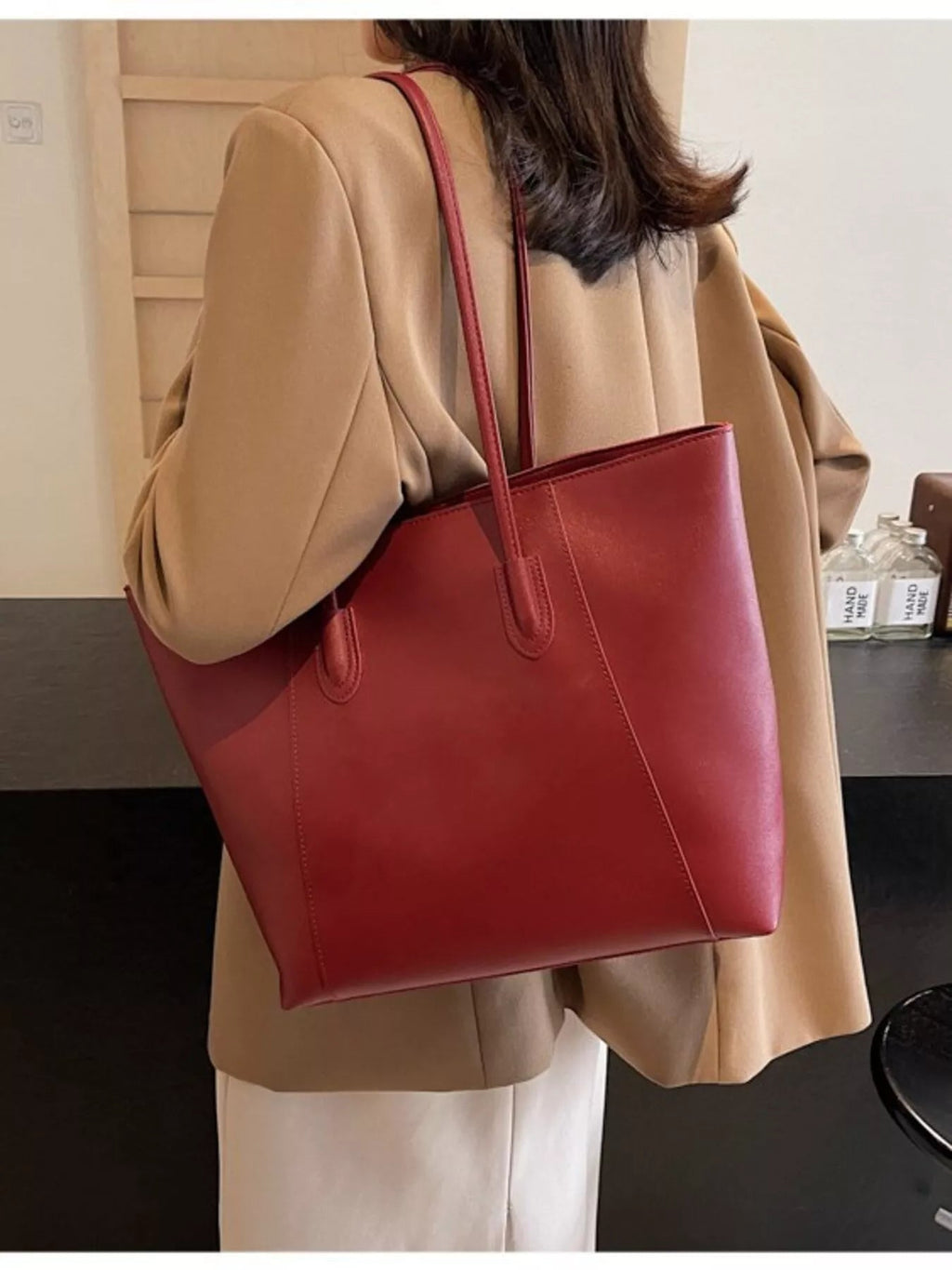 PU Leather Tote Bag - TheMomCo.