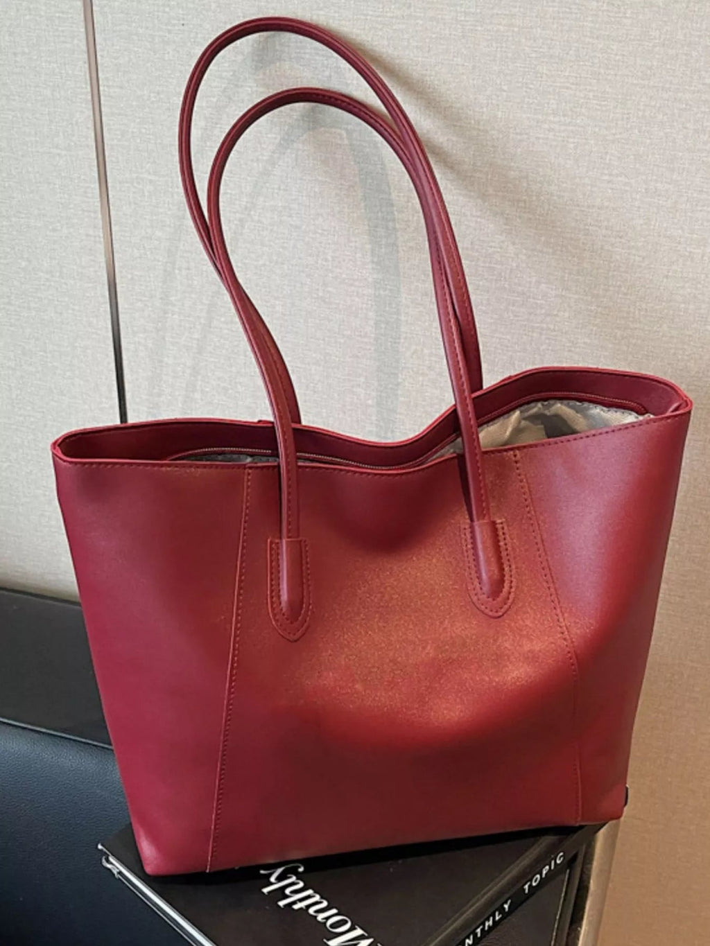 PU Leather Tote Bag - TheMomCo.