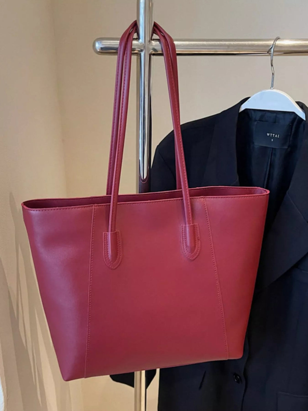 PU Leather Tote Bag - TheMomCo.