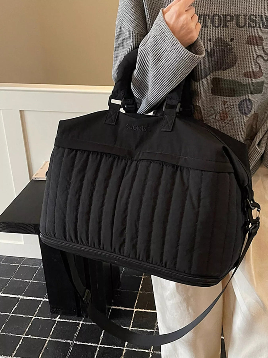 Quilted Nylon Travel Bag - TheMomCo.