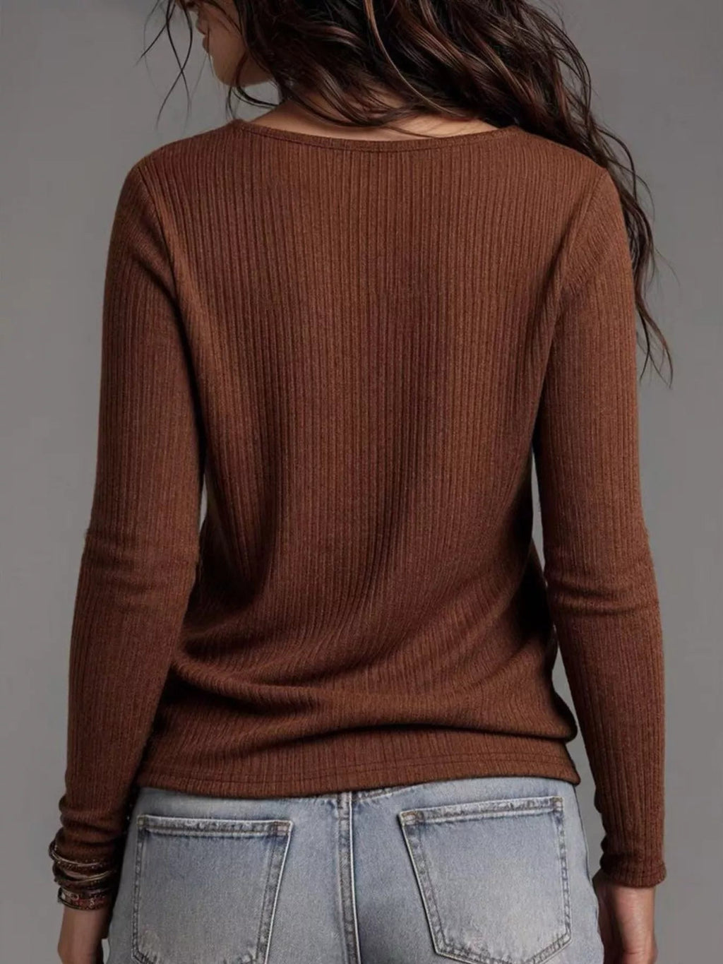 Ribbed Cowl Neck Knit Top - TheMomCo.