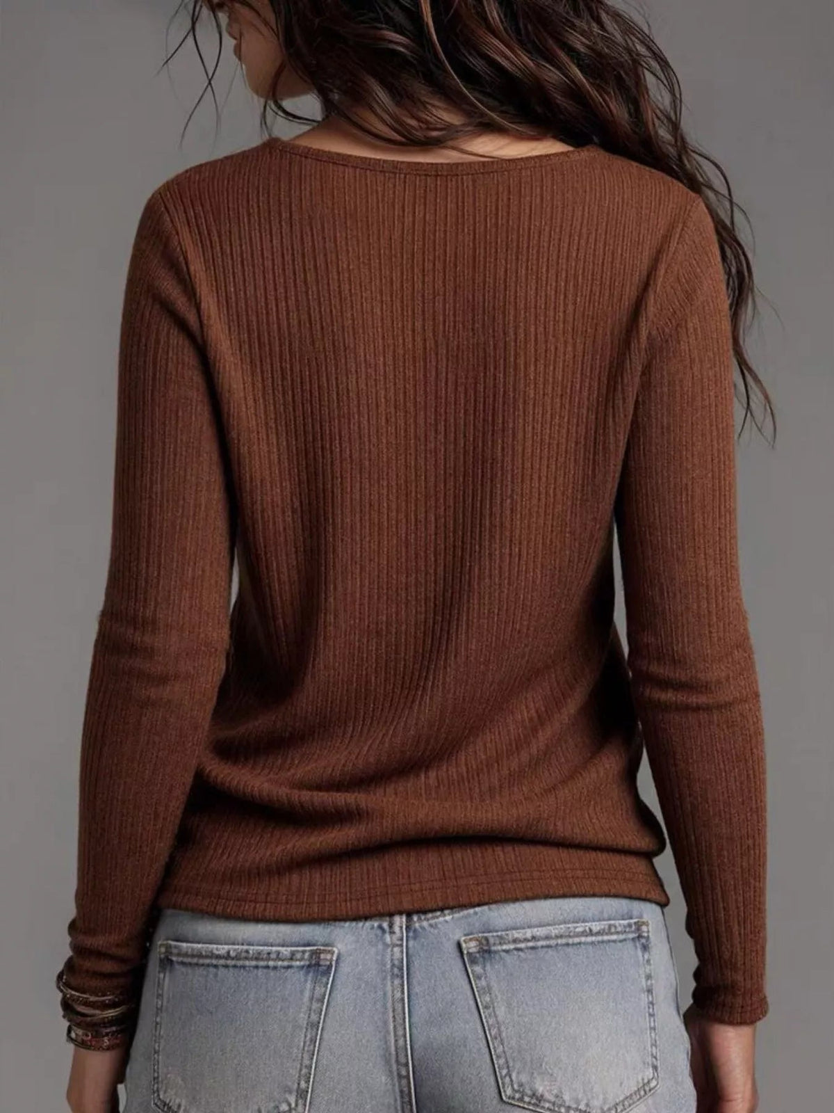 Ribbed Cowl Neck Knit Top - TheMomCo.