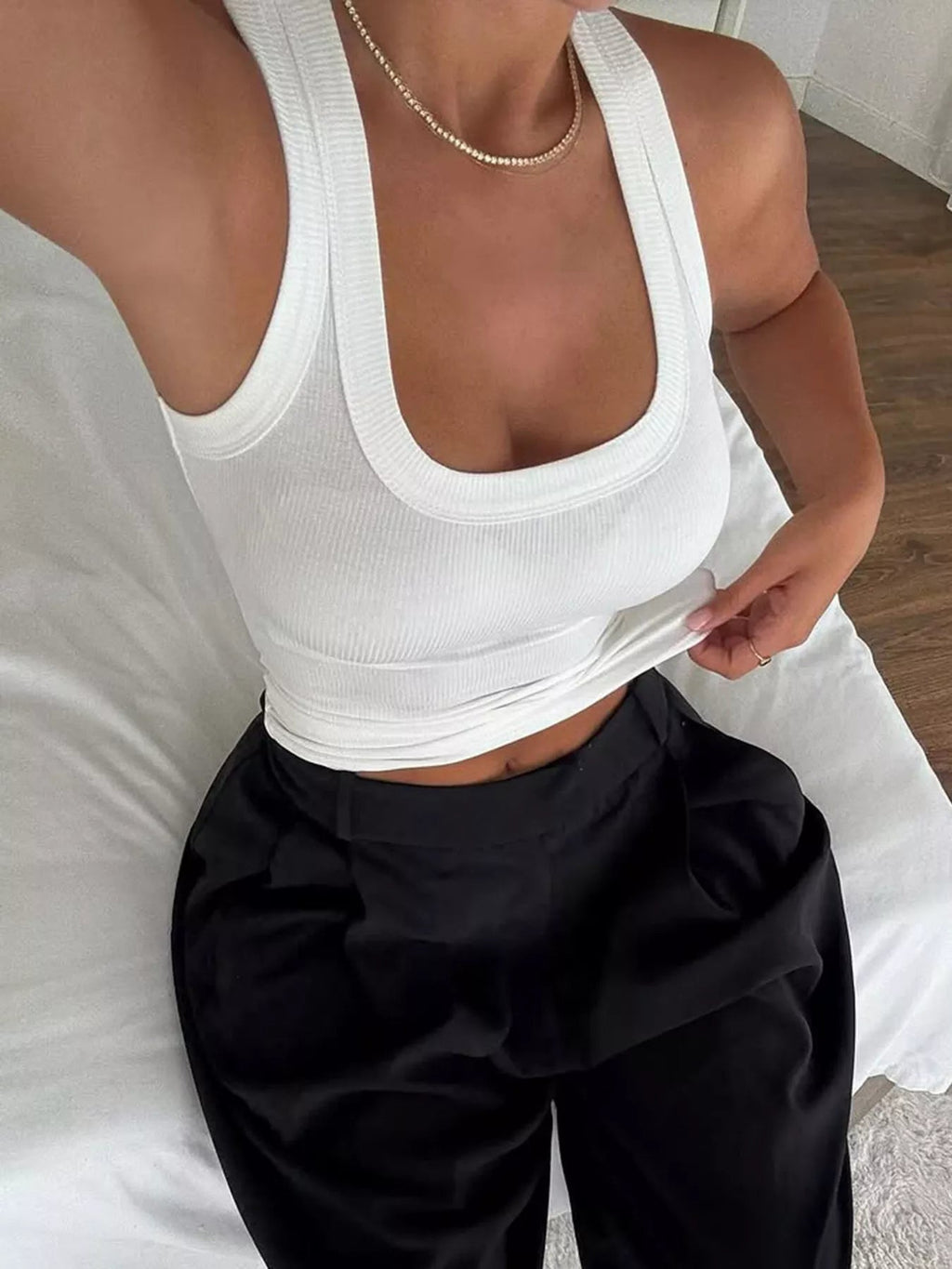 Ribbed Solid Color Tank - TheMomCo.
