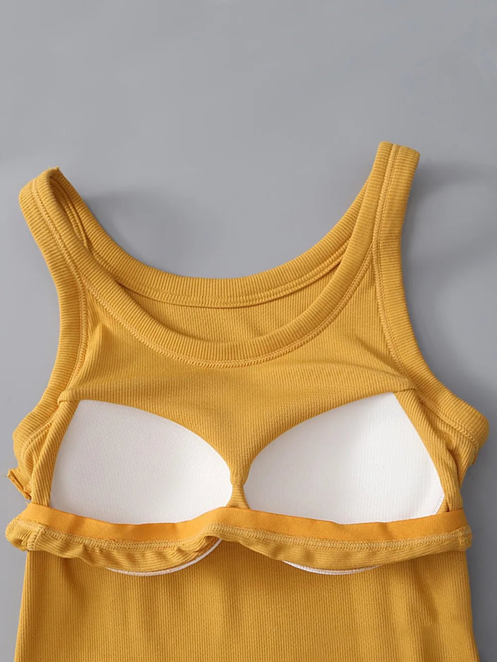 Round Neck Tank with Bra - TheMomCo.