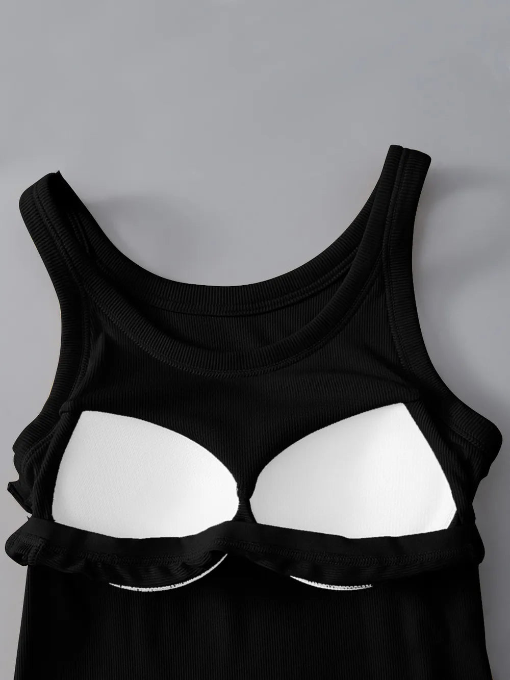 Round Neck Tank with Bra - TheMomCo.