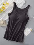 Round Neck Tank with Bra - TheMomCo.