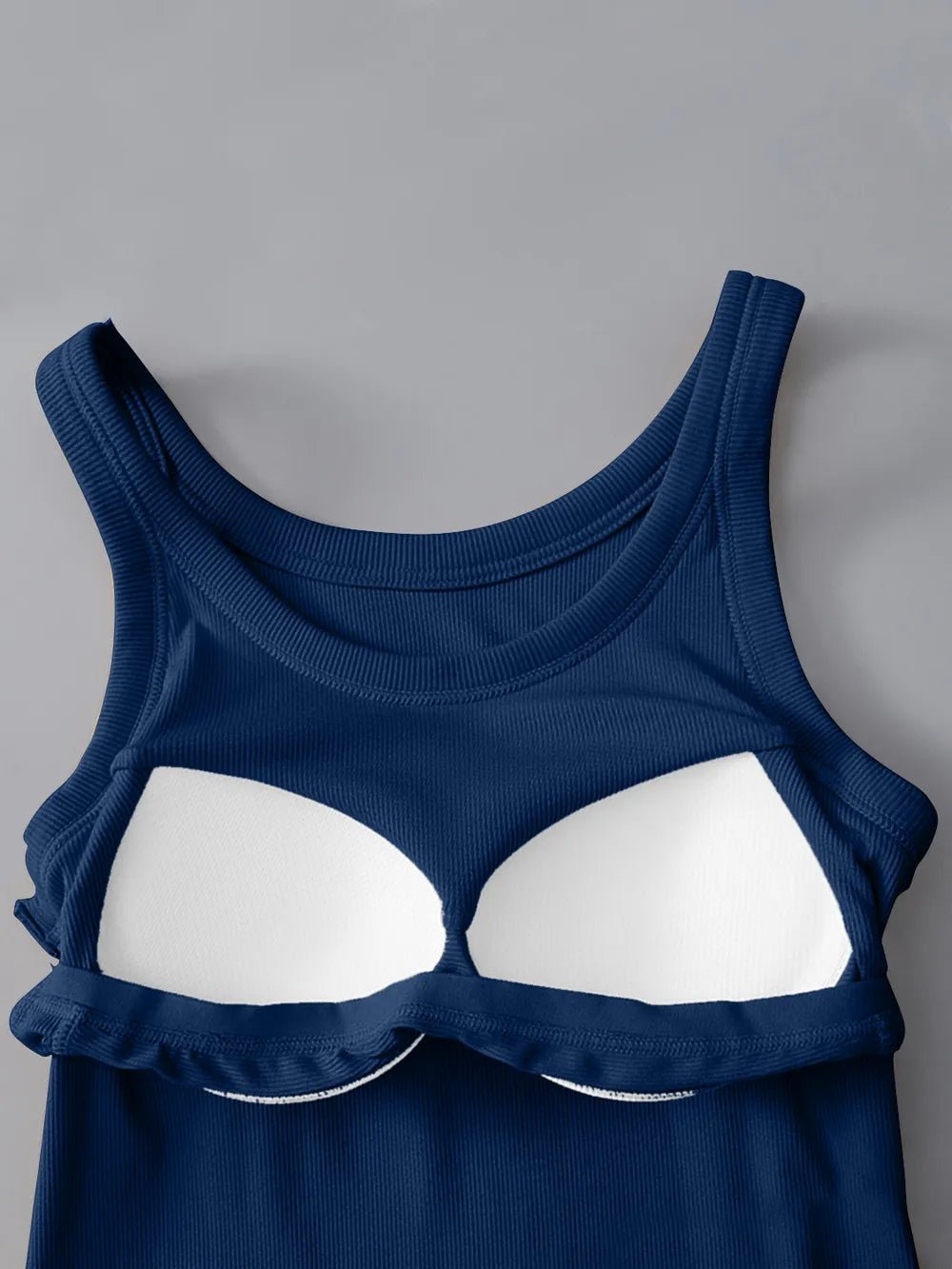 Round Neck Tank with Bra - TheMomCo.