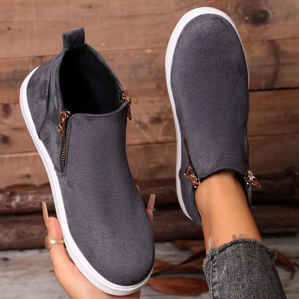 Round Toe Flats Loafers - TheMomCo.