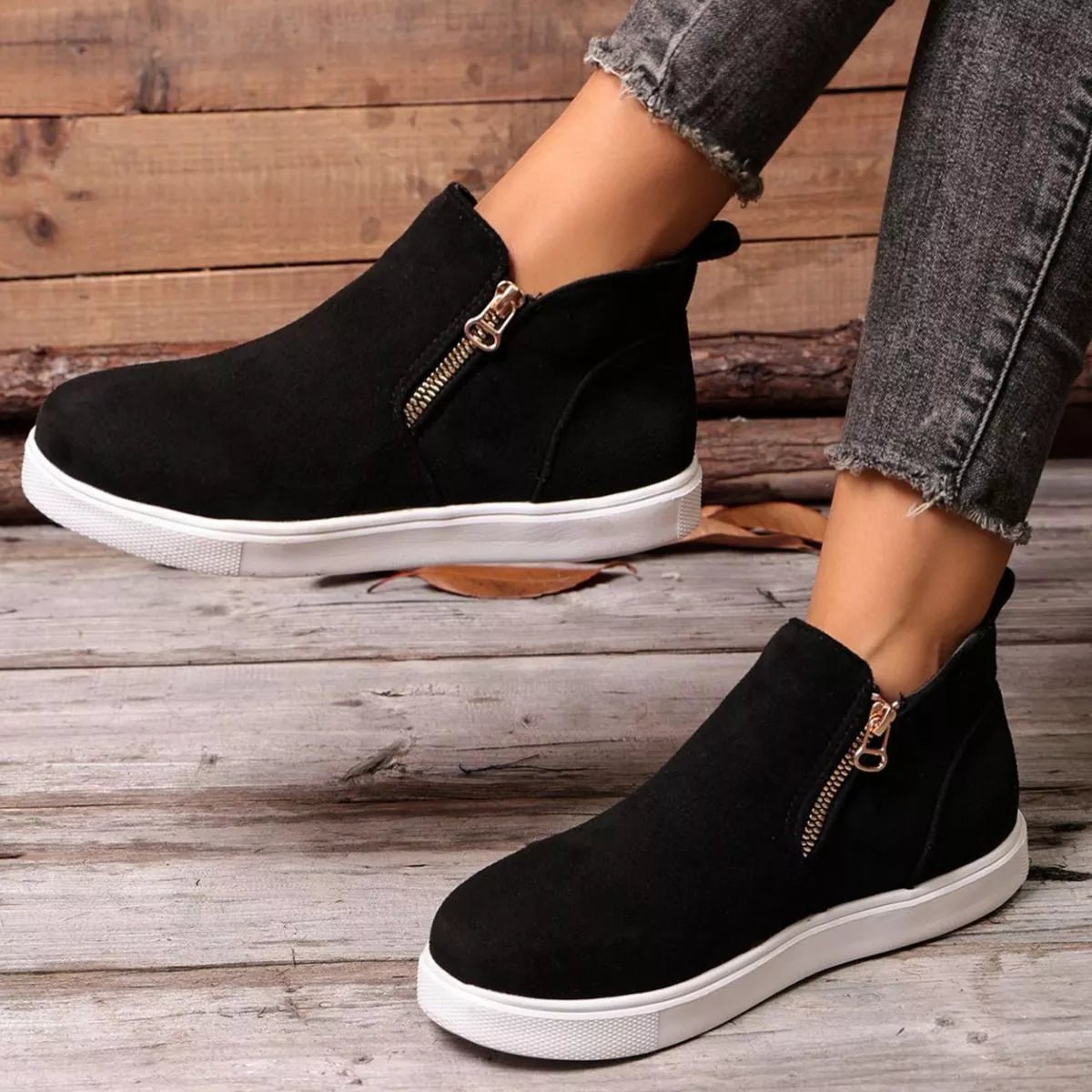 Round Toe Flats Loafers - TheMomCo.