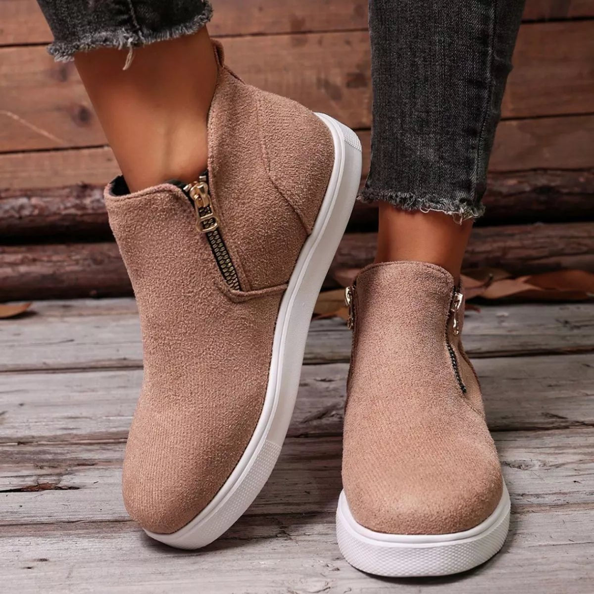 Round Toe Flats Loafers - TheMomCo.