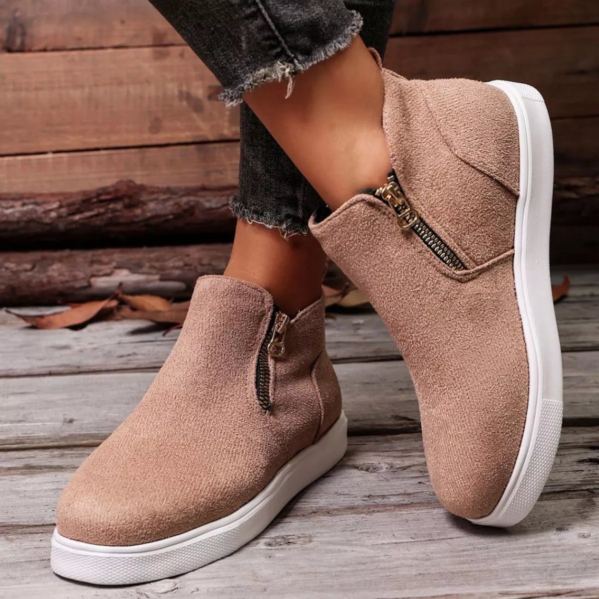 Round Toe Flats Loafers - TheMomCo.