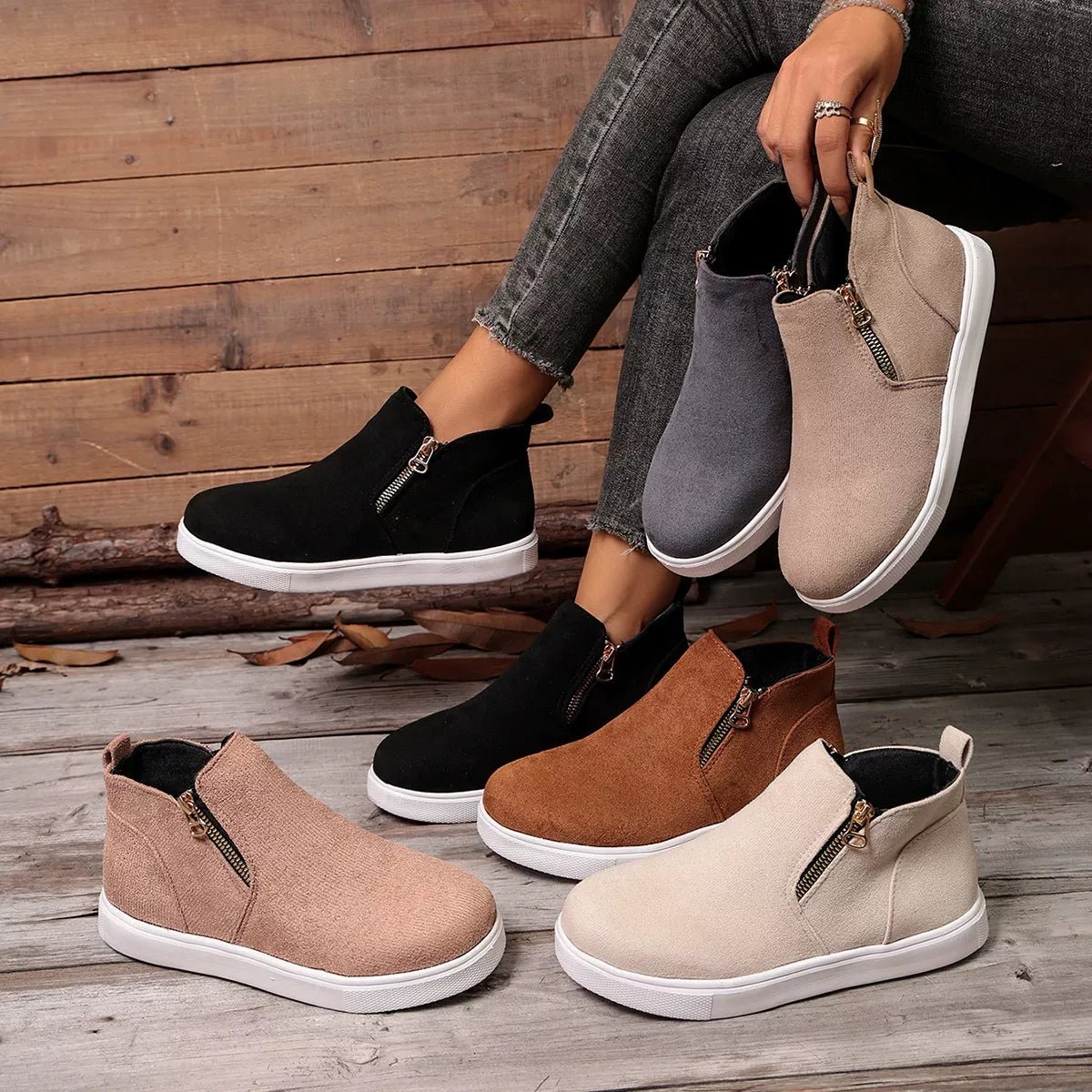 Round Toe Flats Loafers - TheMomCo.