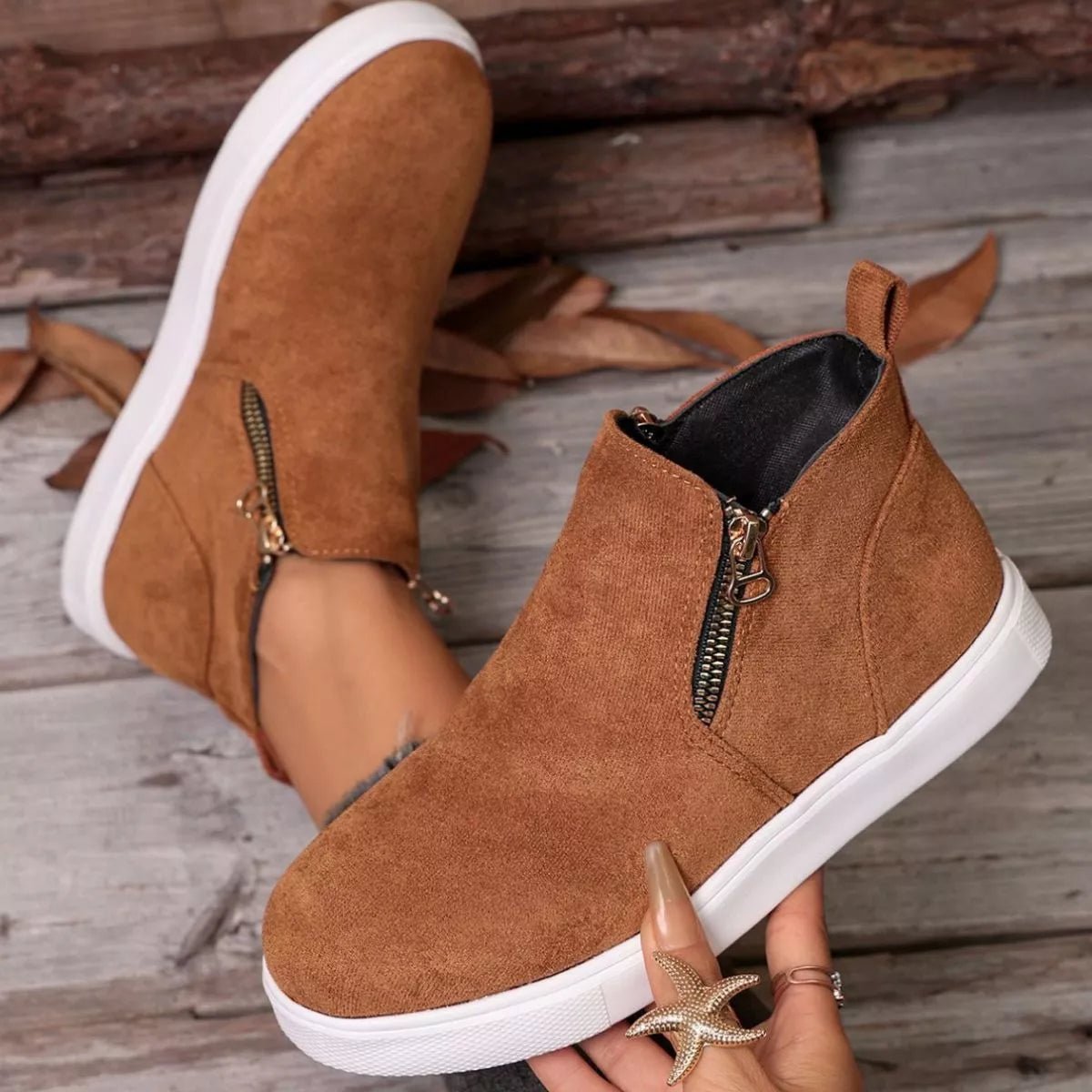 Round Toe Flats Loafers - TheMomCo.