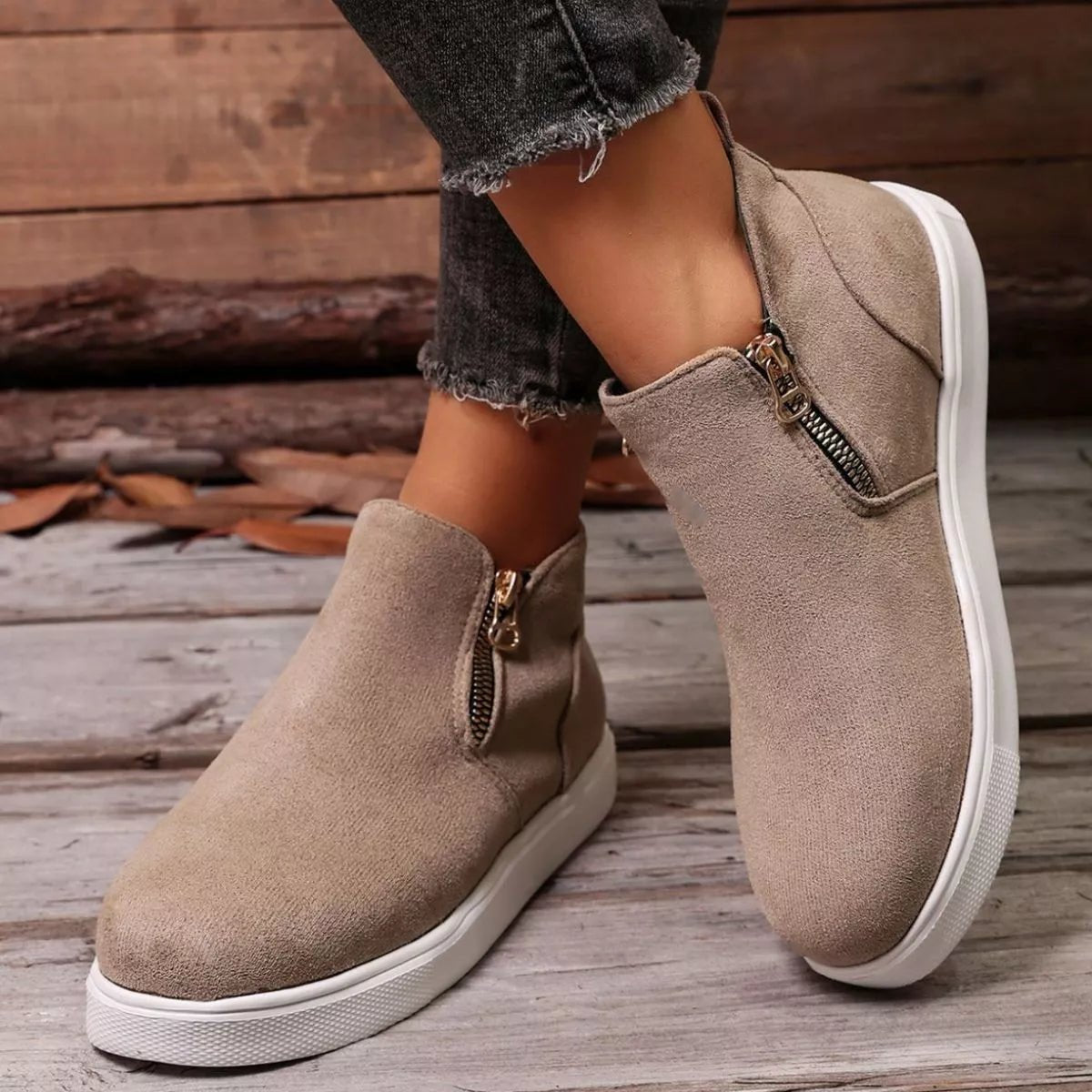 Round Toe Flats Loafers - TheMomCo.