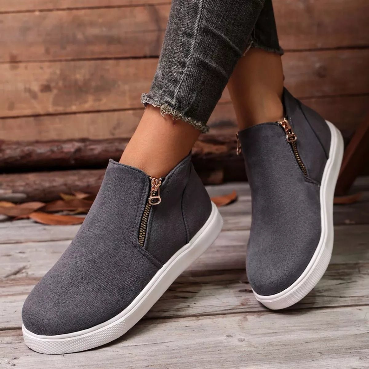 Round Toe Flats Loafers - TheMomCo.