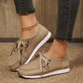 Round Toe Lace Up Sneakers - TheMomCo.