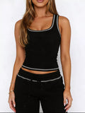 Scoop Neck Tank Top and Drawstring Pants Set - TheMomCo.