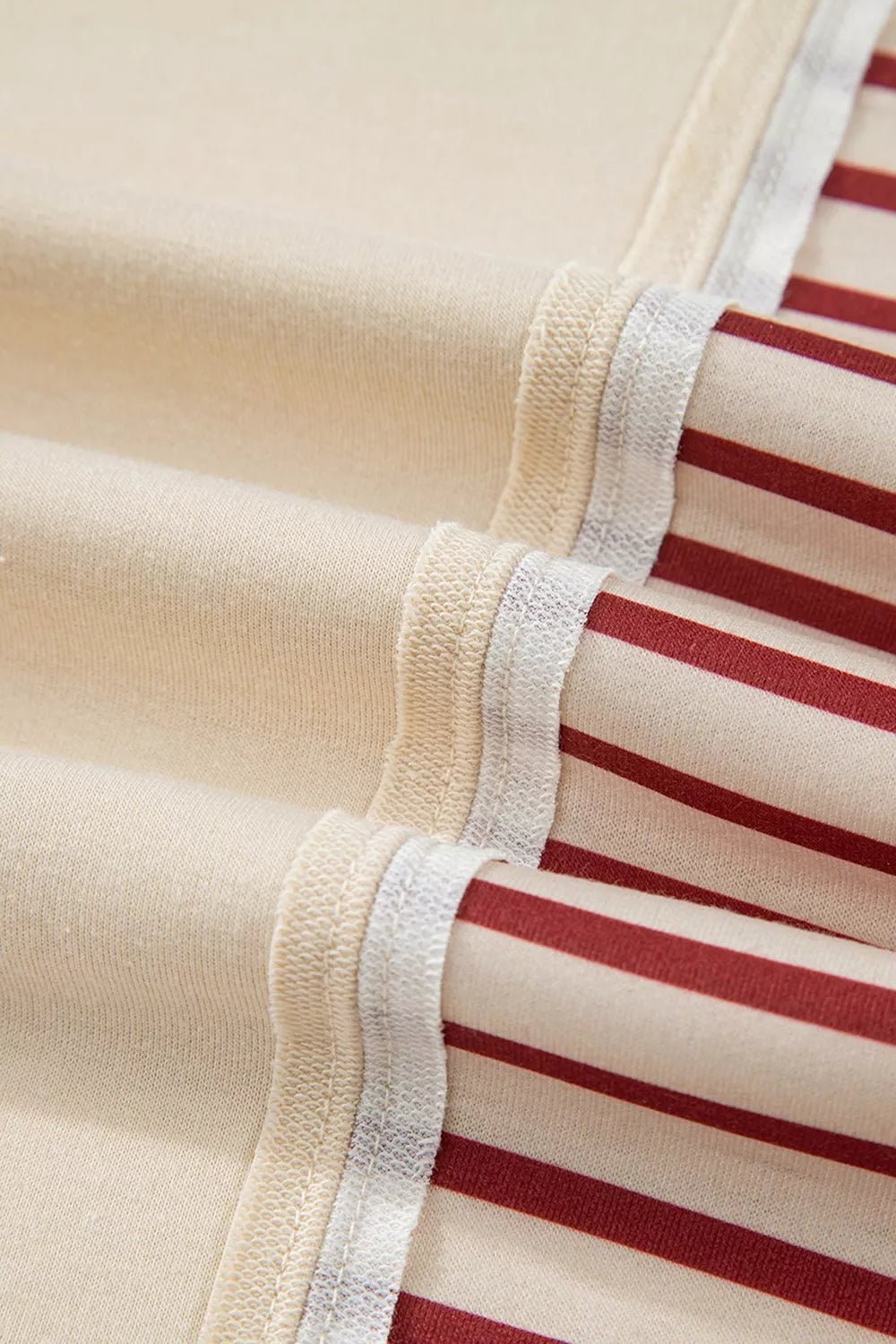 Slit Striped Long Sleeve Sweatshirt - TheMomCo.
