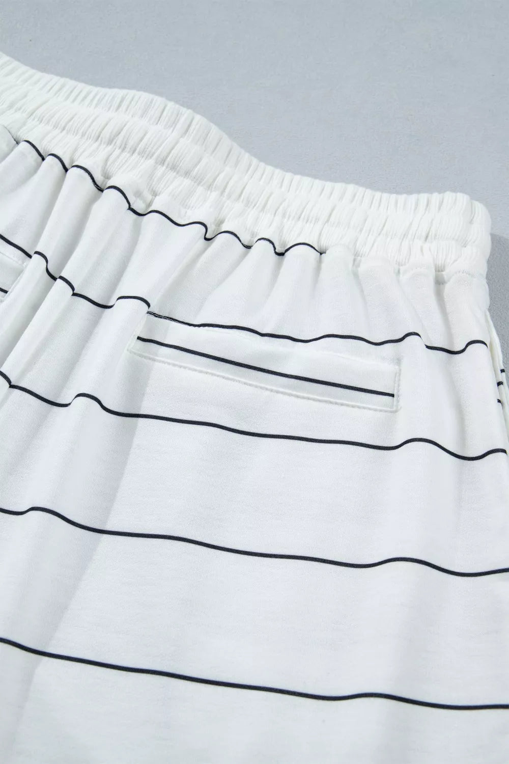 Stripe Half Sleeve Tee and Drawstring Shorts Set - TheMomCo.