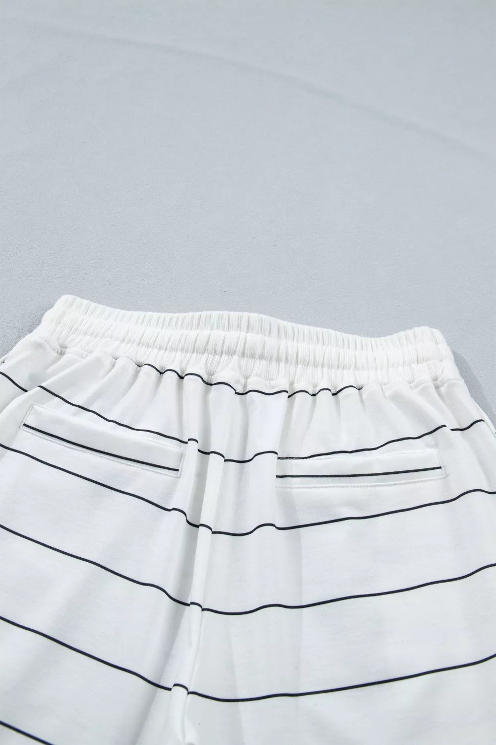 Stripe Half Sleeve Tee and Drawstring Shorts Set - TheMomCo.