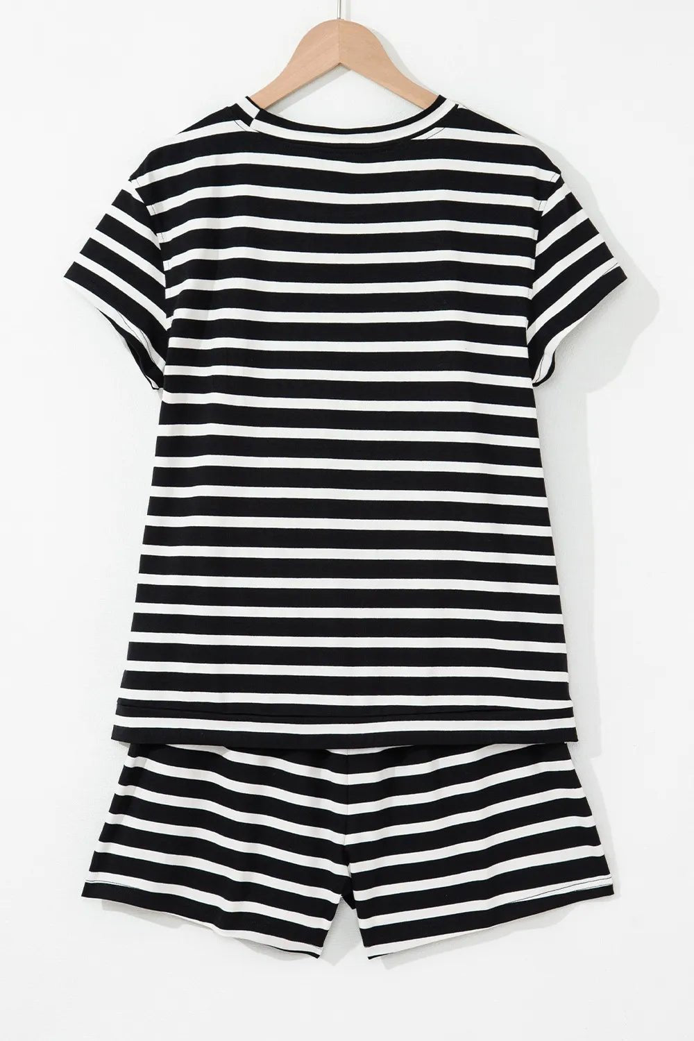 Striped Short Sleeve Top and Shorts Set - TheMomCo.