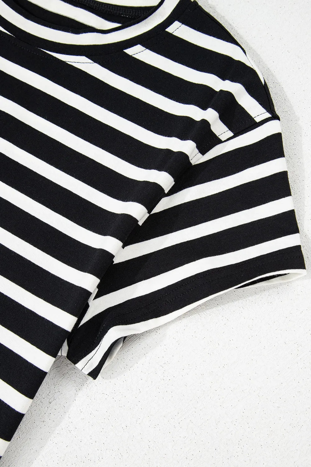 Striped Short Sleeve Top and Shorts Set - TheMomCo.