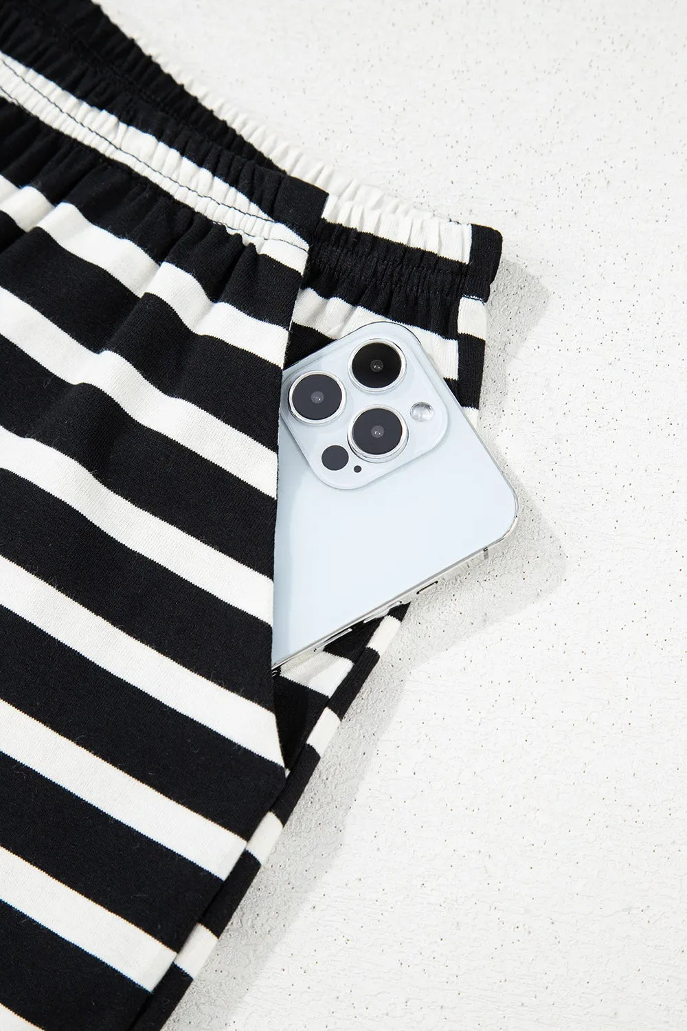 Striped Short Sleeve Top and Shorts Set - TheMomCo.