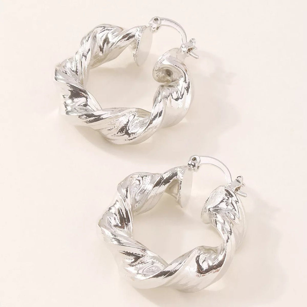 Textured Hoop Earrings - TheMomCo.